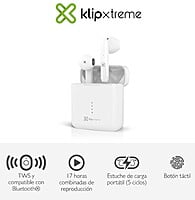 KLIP XTREME EARPHONES PARA HOME AUDIO PORTABLE ELECTRONICS TABLET CELLULAR PHONE WIRELESS 17HR WHITE KTE-010WH