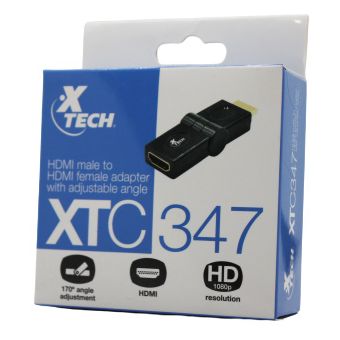 ADAPTADOR CON CONECTOR HDMI MACHO A HDMI HEMBRA CON ANGULO AJUSTABLE XTC347