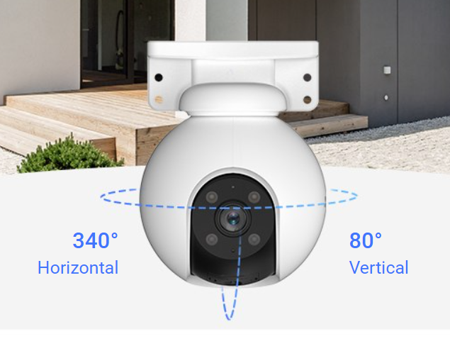 CAMARA DE SEGURIDAD WI-FI EZVIZ H8 PRO 3K SMART HOME PAN & TILT LENS 4MM AUTO ZOOM TRACKING HASTA MICROSD 512GB CS-H8-R100-1J5WKFL