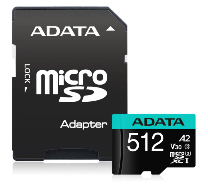 MEMORIA MICRO SD 512GB 4K V30 ADATA AUSDX512GUI3V30SA2-RA1
