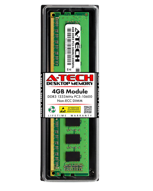MEMORIA RAM A-TECH 8GB DDR3 1333MHZ NON ECC DIMM PC3-10600 DIMM