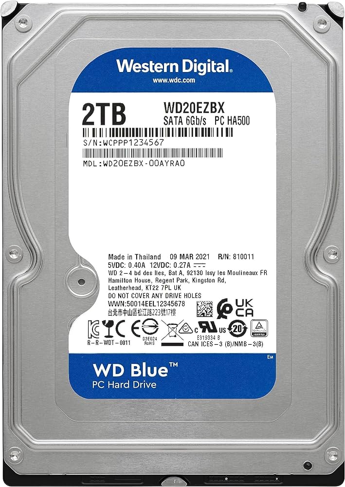 DISCO DURO HDD INTERNO 2TB 3.5 WD WD20EZBX