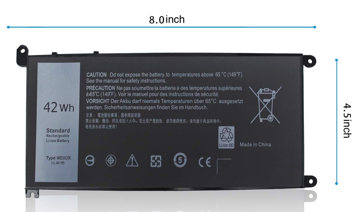 BATERIA DE REPUESTO PARA DELL INSPIRON 42WH WDXOR