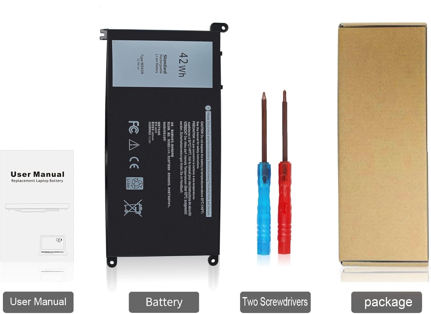 BATERIA DE REPUESTO PARA DELL INSPIRON 42WH WDXOR