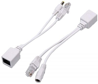 INYECTOR POE SPLITTER CON CONECTOR RJ45 Y ENTRADA DC COLOR BLANCO