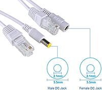 INYECTOR POE SPLITTER CON CONECTOR RJ45 Y ENTRADA DC COLOR BLANCO