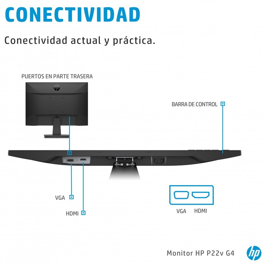 MONITOR HP P22V 21.5” G4 NEGRO 9TT53AA#ABA MONITOR HP P22V 21.5” G4 NEGRO 9TT53AA#ABA