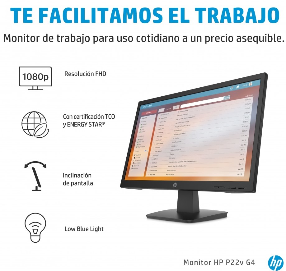 MONITOR HP P22V 21.5” G4 NEGRO 9TT53AA#ABA MONITOR HP P22V 21.5” G4 NEGRO 9TT53AA#ABA