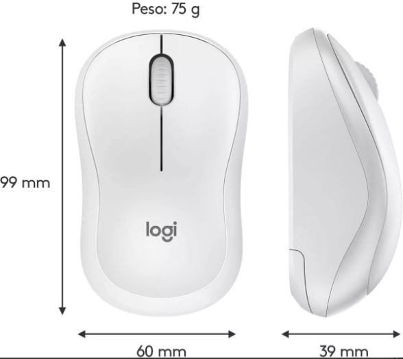 LOGITECH MOUSE M220 DIESTRO Y ZURDO OPTICO 3 BOTONES INALAMBRICO 2.4 GHZ USB BLANCO 910-006125