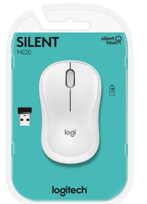 LOGITECH MOUSE M220 DIESTRO Y ZURDO OPTICO 3 BOTONES INALAMBRICO 2.4 GHZ USB BLANCO 910-006125