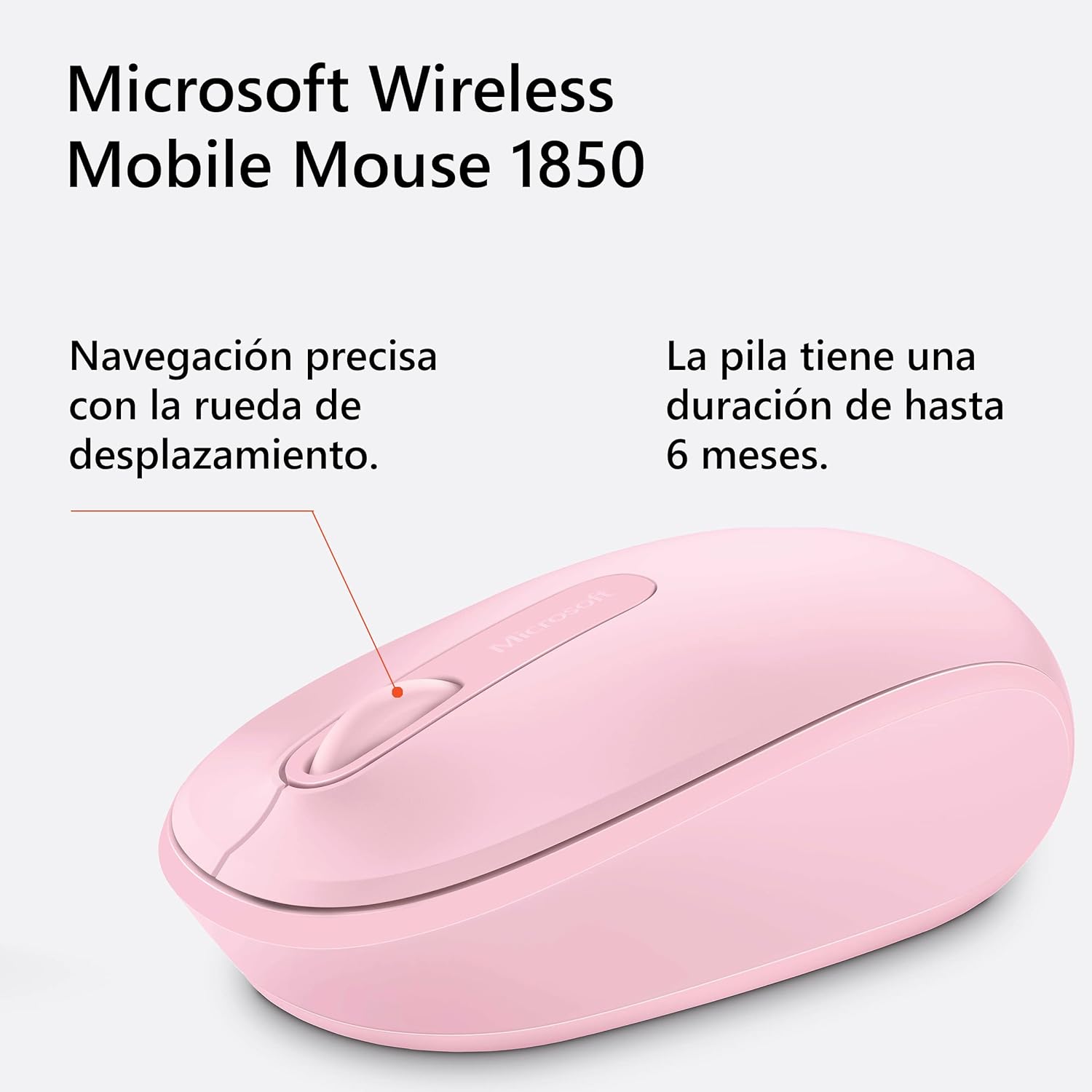 MOUSE MICROSOFT INALAMBRICO 1850 LIGHT ORCHID U7Z-00021