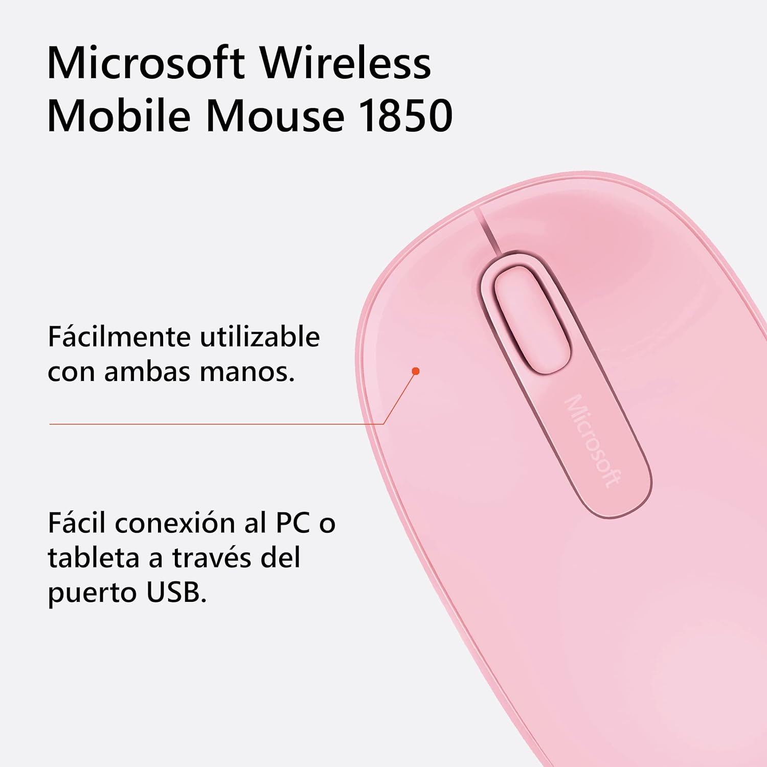 MOUSE MICROSOFT INALAMBRICO 1850 LIGHT ORCHID U7Z-00021 MOUSE MICROSOFT INALAMBRICO 1850 LIGHT ORCHID U7Z-00021