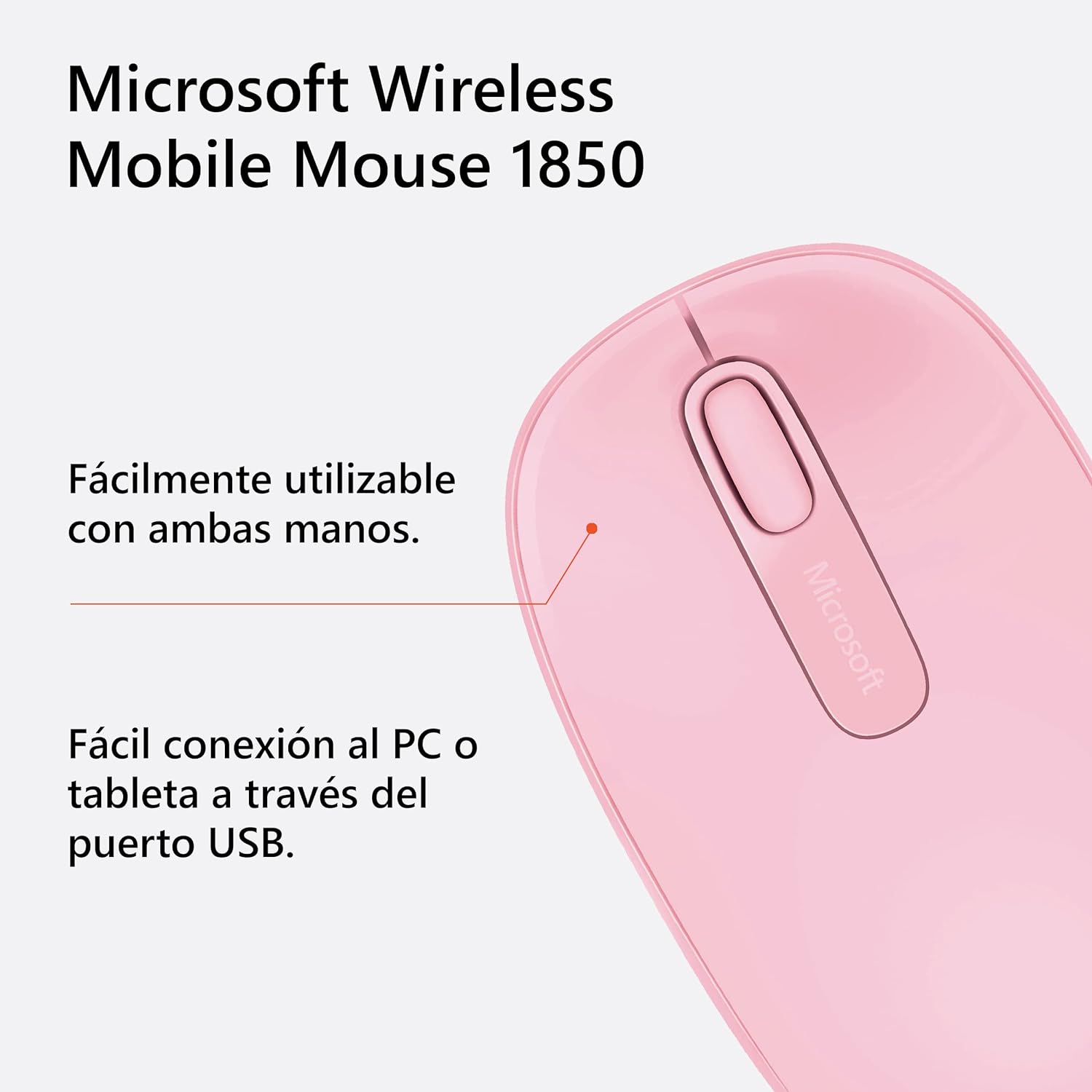 MOUSE MICROSOFT INALAMBRICO 1850 LIGHT ORCHID U7Z-00021