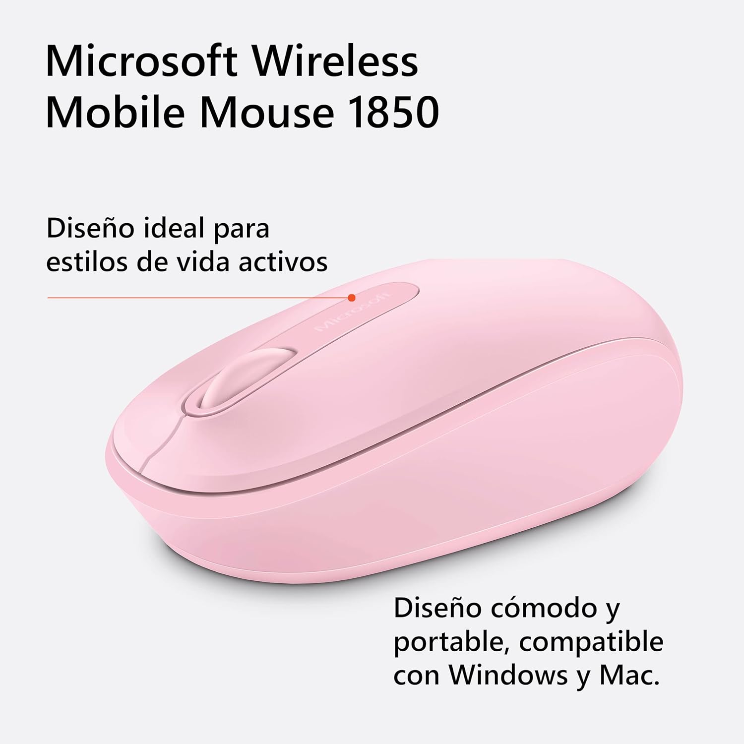 MOUSE MICROSOFT INALAMBRICO 1850 LIGHT ORCHID U7Z-00021