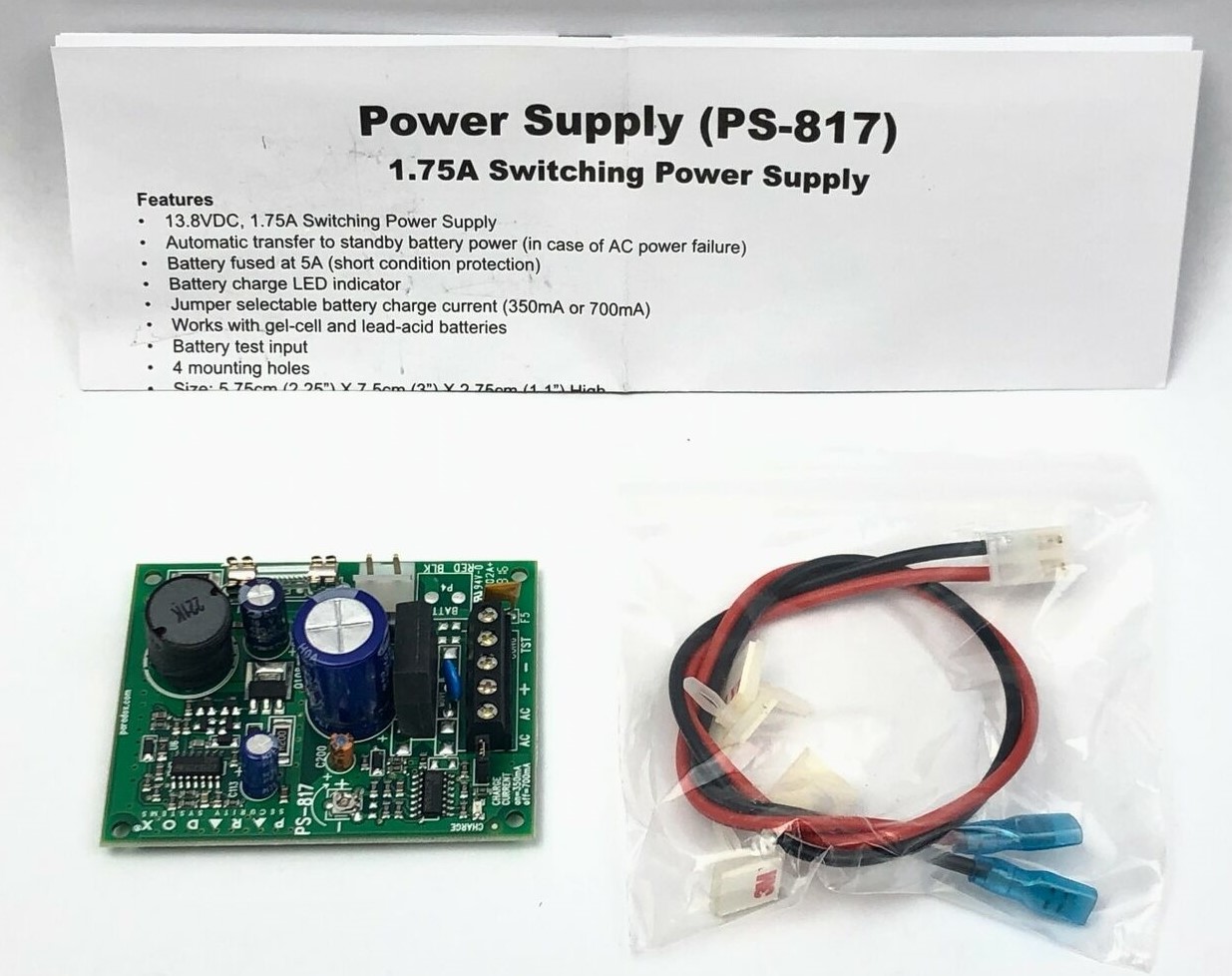 FUENTE DE PODER PS-817 1.7 AMP PARADOX FUENTE DE PODER PS-817 1.7 AMP PARADOX