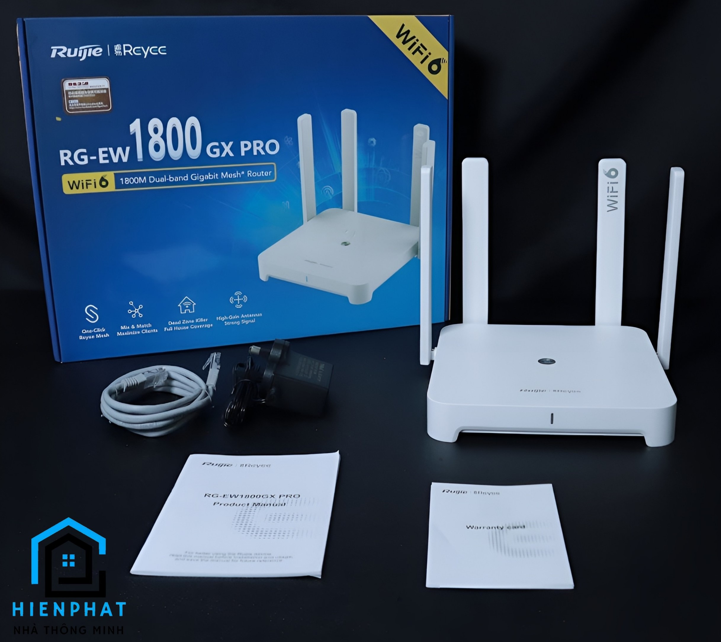 ROUTER HOME MESH 4 GE LAN 1 GE WAN WI-FI 6 48 USERS 1800 MBPS