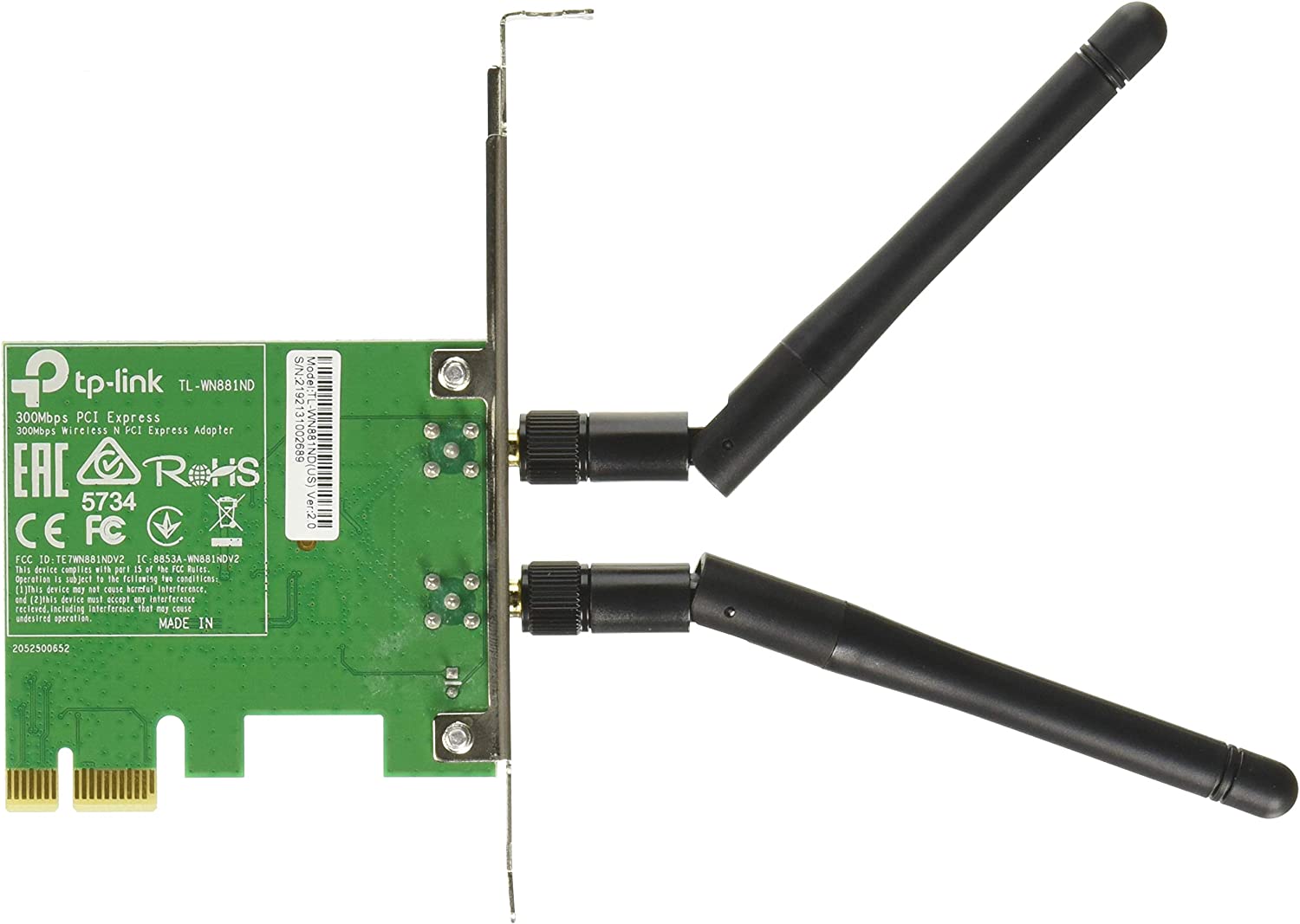 ADAPTADOR TP LINK TL-WN881ND 300 N PCI EXPRESS