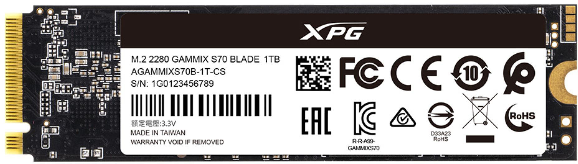 SSD INTERNO 1TB M.2 SOLIDO ADATA S70 PCIE AGAMMIXS70B-1T-CS SSD INTERNO 1TB M.2 SOLIDO ADATA S70 PCIE AGAMMIXS70B-1T-CS