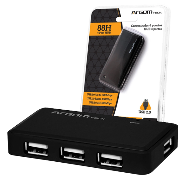 HUB ARGOM 4 PUERTOS USB 88H - ARG-UB-0088 HUB ARGOM 4 PUERTOS USB 88H - ARG-UB-0088